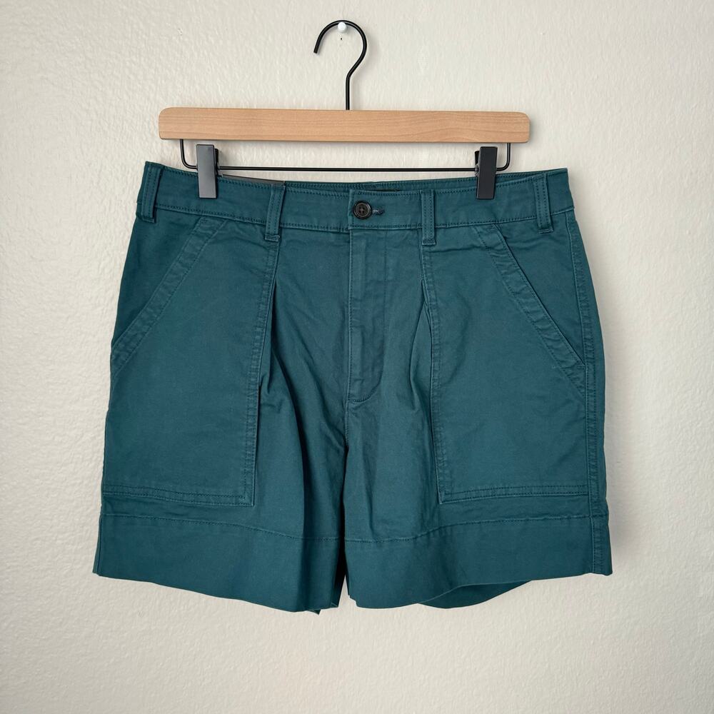 NWT Banana Republic Womens Blue Authentic Chino Shorts Mid Rise Casual Size 10